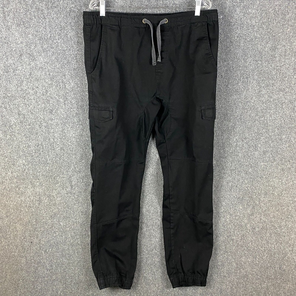 Burnside Joggers Men's Large‎ Athletic Drawstring Black Elastic Adults L